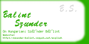 balint szunder business card